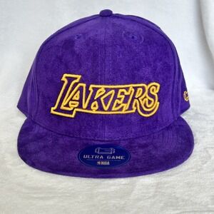 Los Angeles Lakers Ultra Game Sandy Snapback Hat Cap OSFM NBA Purple Velvet!